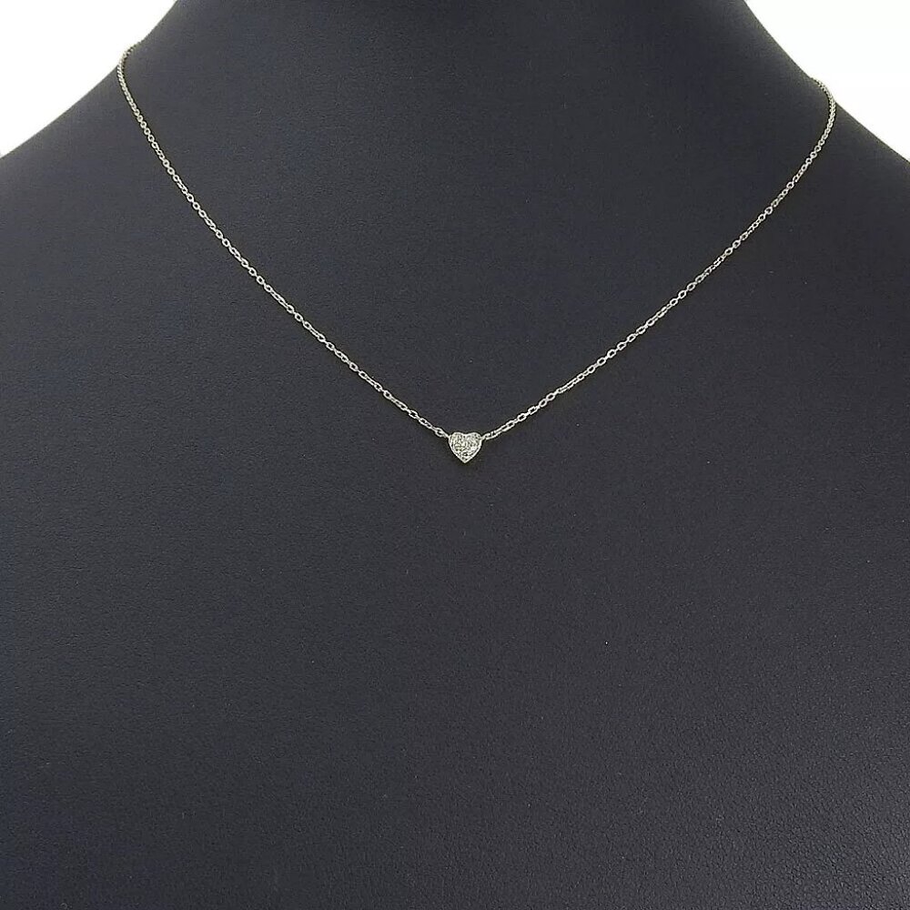 4℃ heart Necklace K10 yellow gold/diamond heart 1.4g Women
